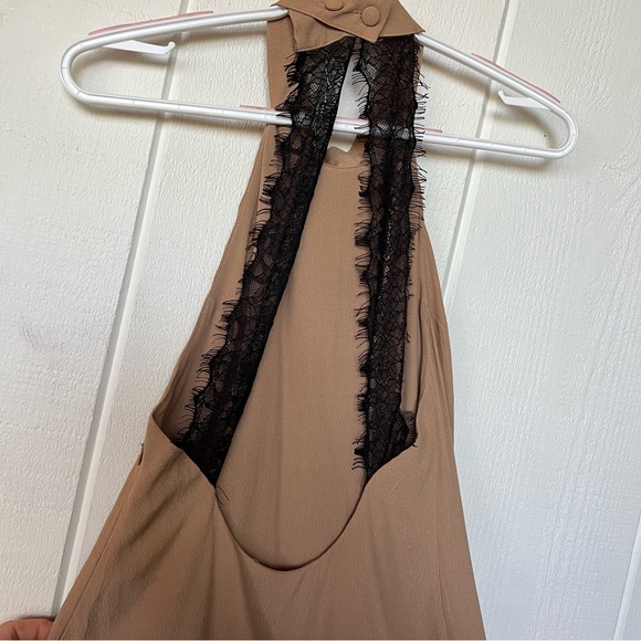 For Love & Lemons Camel Topanga Halter Lace Back Top - Picture 7 of 10
